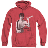 Bruce Lee Nunchucks Pose Red Heather Hoodie - Yoga Clothing for You
