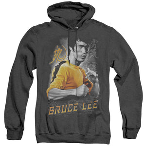 Bruce Lee Yellow Dragon Black Heather Hoodie - Yoga Clothing for You