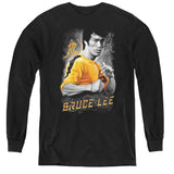 Kids Bruce Lee T-Shirt Yellow Dragon Youth Long Sleeve Shirt - Yoga Clothing for You