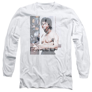 Bruce Lee Blurred Photo White Long Sleeve Shirt - Yoga Clothing for You