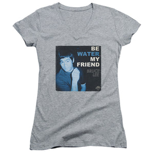 Bruce Lee Be Water Box Juniors V-neck Shirt - Yoga Clothing for You