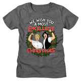 Bill and Ted Ladies T-Shirt We Wish You a Most Excellent Christmas Tee