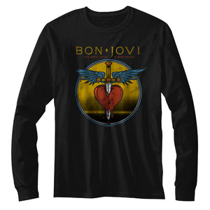 Bon Jovi Long Sleeve T-Shirt Bad Name Black Tee - Yoga Clothing for You