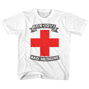 Bon Jovi Toddler T-Shirt Bad Medicine White Tee - Yoga Clothing for You