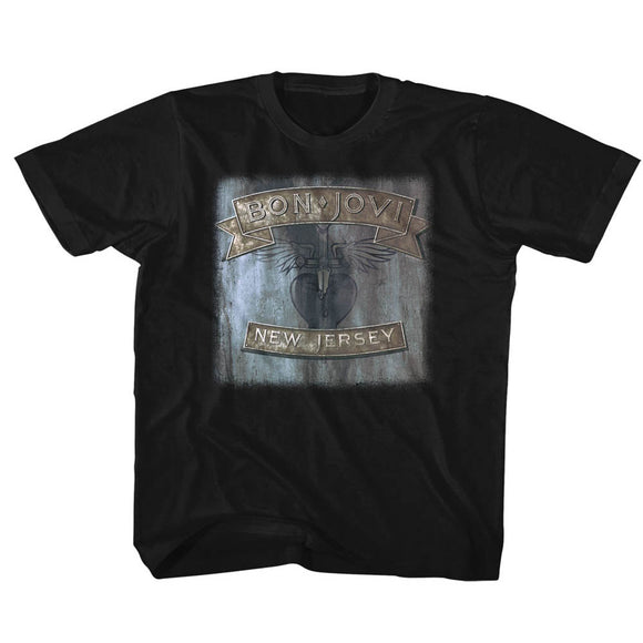 Bon Jovi Kids T-Shirt New Jersey Black Tee - Yoga Clothing for You