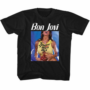 Bon Jovi Toddler T-Shirt Slippery When Wet Album Black Tee - Yoga Clothing for You
