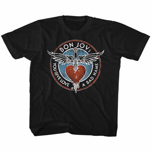 Bon Jovi Kids T-Shirt You Give Love A Bad Name Black Tee - Yoga Clothing for You