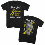 Bon Jovi T-Shirt Slippery When Wet Tour Front and Back Black Tee - Yoga Clothing for You