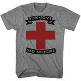 Bon Jovi Bad Medicine Song Graphite Heather T-shirt - Yoga Clothing for You
