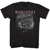 Bon Jovi Tall T-Shirt Slippery When Wet Album Cover Black Tee - Yoga Clothing for You