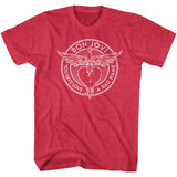 Bon Jovi T-Shirt Bad Name Red Heather Tee - Yoga Clothing for You