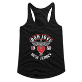 Bon Jovi Ladies Racerback Tanktop 1983 New Jersey Tank - Yoga Clothing for You