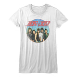 Bon Jovi Vintage Group Photo Ladies White T-shirt - Yoga Clothing for You
