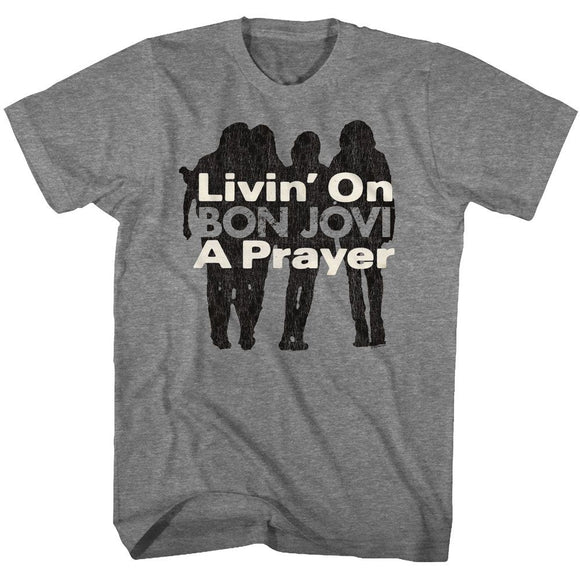 Bon Jovi Livin On A Prayer Graphite Heather T-shirt - Yoga Clothing for You