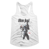 Bon Jovi Ladies Racerback Tanktop New Jersey Map Tank - Yoga Clothing for You