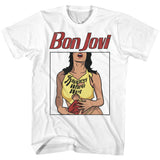 Bon Jovi Slippery When Wet Cover White Tall T-shirt - Yoga Clothing for You