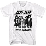 Bon Jovi Lay Your Hands on Me White T-shirt - Yoga Clothing for You