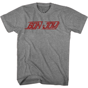 Bon Jovi Logo Graphite Heather T-shirt - Yoga Clothing for You