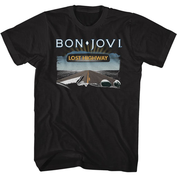 Bon Jovi Lost Highway Album Black Tall T-shirt - Yoga Clothing for You
