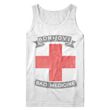 Bon Jovi Vintage Bad Medicine Cross White Tank Top