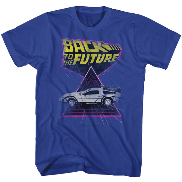 Back to the Future Time Machine DeLorean Royal T-shirt - Yoga Clothing for You