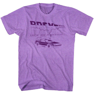 Back to the Future Vintage Sketch Purple Heather T-shirt - Yoga Clothing for You