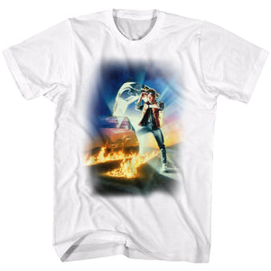 Back to the Future Poster Art White T-shirt - Yoga Clothing for You