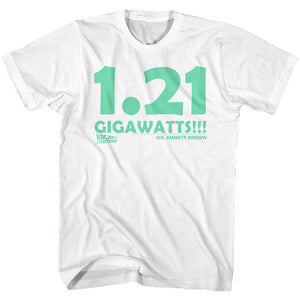 Back to the Future 1.21 Gigawatts White Tall T-shirt - Yoga Clothing for You