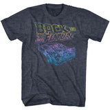 Back to the Future Vintage Neon Logo Navy Heather T-shirt - Yoga Clothing for You