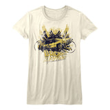 Back to the Future Vintage DeLorean Juniors Vintage White T-shirt - Yoga Clothing for You