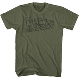 Back to the Future Logo Outline Military T-shirt - Yoga Clothing for You