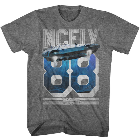 Back to the Future 88 McFly Grey T-shirt - Yoga Clothing for You