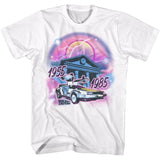 Back to the Future Airbrushed DeLorean White T-shirt - Yoga Clothing for You