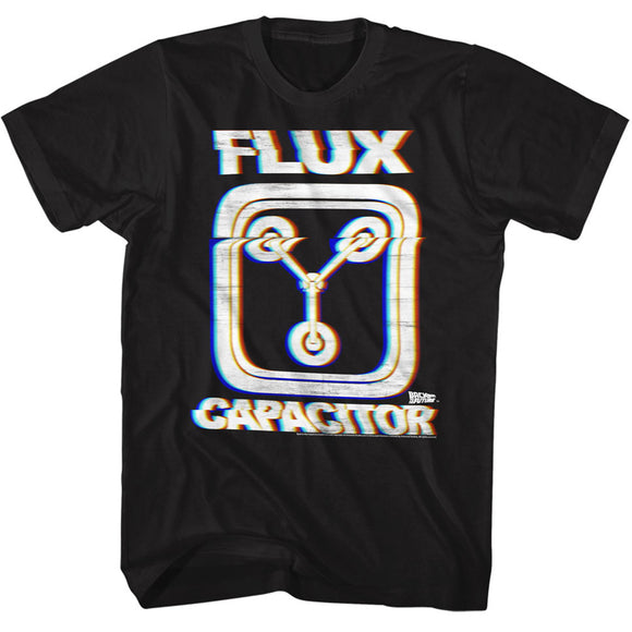 Back to the Future Distorted Flux Capacitor Black T-shirt - Yoga Clothing for You