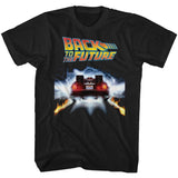 Back to the Future DeLorean Tail Lights Black T-shirt - Yoga Clothing for You