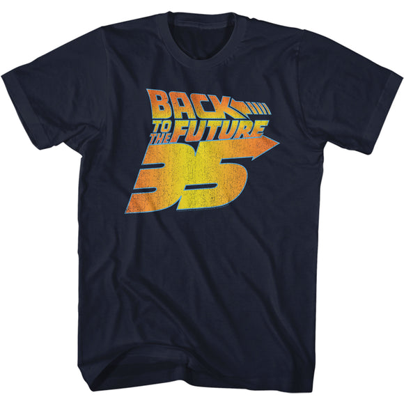 Back to the Future Distressed 35 Years Navy Tall T-shirt - Yoga Clothing for You