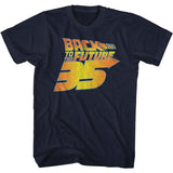 Back to the Future Distressed 35 Years Navy Tall T-shirt - Yoga Clothing for You