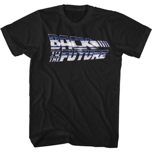 Back to the Future Chrome Logo Black T-shirt - Yoga Clothing for You