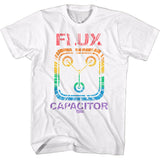 Back to the Future Rainbow Flux Capacitor White T-shirt - Yoga Clothing for You