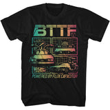 Back to the Future Rainbow Powered By Flux Capacitor Black Tall T-shirt - Yoga Clothing for You