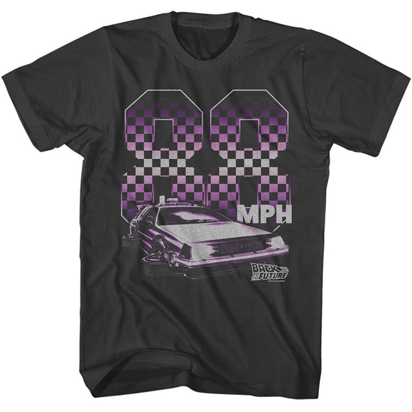 Back to the Future Checkered 88 MPH Smoke T-shirt - Yoga Clothing for You