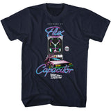 Back to the Future Powered by Flux Capacitor Navy Tall T-shirt