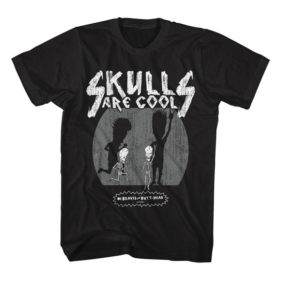 Beavis and Butthead Skulls are Cool Black T-shirt - Yoga Clothing for You