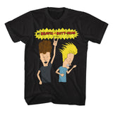 Beavis and Butthead Distressed Rocking Out Photo Black Tall T-shirt - Yoga Clothing for You