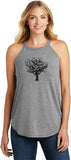 Black Tree of Life Triblend Yoga Rocker Tank Top - Yoga Clothing for You