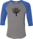 Black Tree of Life Eco Raglan 3/4 Sleeve Yoga Tee Shirt - Yoga Clothing for You