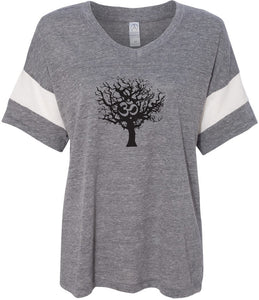 Black Tree of Life Eco-Friendly V-neck Yoga Tee Shirt - Yoga Clothing for You