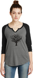 Black Tree of Life 3/4 Sleeve Vintage Yoga Tee Shirt - Yoga Clothing for You