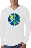 Peace Sign T-shirt Blue Earth Lightweight Hoodie - Yoga Clothing for You