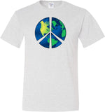 Peace Sign T-shirt Blue Earth Tall Shirt - Yoga Clothing for You